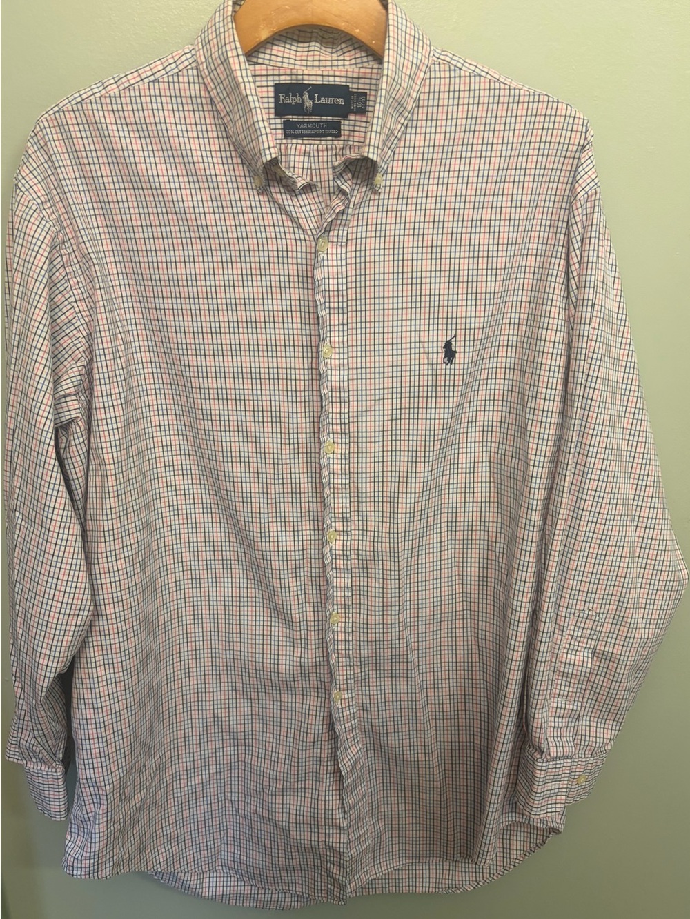 Ralph Lauren Pink & Blue Plaid Cotton Button-Down Shirt